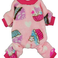 Fitwarm Sweet Cupcake - Ropa para perro, pijamas PJS, abrigo de terciopelo suave, color rosa - BESTMASCOTA.COM