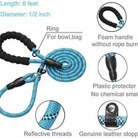 Haapaw 2 paquetes de correa para perro con cómodo mango acolchado reflectante, cuerda de escalada de montaña, correas de entrenamiento para perros grandes, medianos y pequeños (6 pies) - BESTMASCOTA.COM