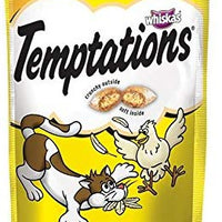 Whiskas Temptations - Juego de 12 sabrosos dulces de gallinas para gatos - BESTMASCOTA.COM