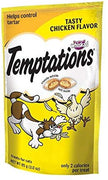 Whiskas Temptations - Juego de 12 sabrosos dulces de gallinas para gatos - BESTMASCOTA.COM