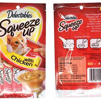 Delectables Hartz Squeeze Up Cat Treats Variedad 4 bolsas paquete de 2 sabores; 2 bolsas de cada sabor (2.0 oz cada uno) - BESTMASCOTA.COM