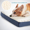 Cama ortopédica para perros de Petsure M/L/XL (30/36/44 pulgadas) para mascotas pequeñas, medianas, grandes de hasta 50/75/100 libras - Cama de espuma para perros con parte superior de forro polar de felpa - Funda lavable - Gris/Azul vaquero - BESTMASCOTA.COM