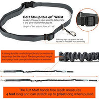 Tuff Mutt, Correa para perros, manos libres, para correr, caminar, senderismo, correa con mango doble durable, costura reflectante, 4 pies de largo, cinto ajustable en la cintura (hasta 42 pulgadas de cintura) - BESTMASCOTA.COM