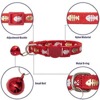 SCENEREAL - Collar de gato con campana, 6 unidades, de nailon con estampado a la moda, collar ajustable de seguridad con campanas de colores extraíbles para gatos, cachorros - BESTMASCOTA.COM