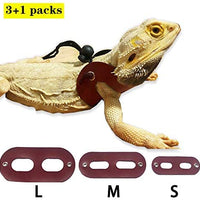SEAPANHE 3 paquetes de arnés de dragón y correa ajustable (S, M, L) – Correa de piel suave para reptiles, lagarto para anfibios y otros animales pequeños de mascota, rojo - BESTMASCOTA.COM