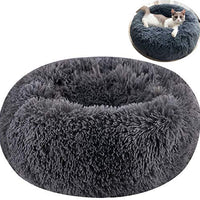 TINTON LIFE Cama de lujo de piel sintética para gatos y perros pequeños, redonda, con forma de dona, oval, de felpa, acogedora cama para gatos para un sueño mejorado - BESTMASCOTA.COM