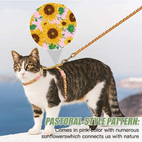 SCIROKKO - Arnés para gato con correa, lindo tejido con patrón de girasol, a prueba de escapes y ajustable para caminar - BESTMASCOTA.COM