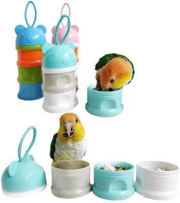 QBLEEV – Tazas para comederos de pájaros, caja para alimentos de loros, contenedor para almacenamiento de alimentos para pájaros, bolsa de viaje para transportar la jaula - BESTMASCOTA.COM