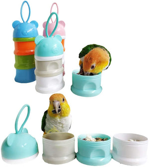 QBLEEV – Tazas para comederos de pájaros, caja para alimentos de loros, contenedor para almacenamiento de alimentos para pájaros, bolsa de viaje para transportar la jaula - BESTMASCOTA.COM