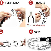 Wellbro collar de entrenamiento con dientes de metal para perros grandes y medianos (Pit Bull, pastor alemán), con hebilla a presión de liberación rápida y puntas de hule, plateado y regulable - BESTMASCOTA.COM