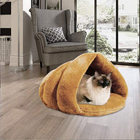 Mojonnie - Cama de gato con forro polar suave para calentar y calentar con forma de triángulo para gatos, invierno, mascotas - BESTMASCOTA.COM