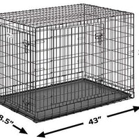 Jaula para perros Midwest Homes for Pets Ultima Pro, serie profesional, resistente, puerta doble extrafuerte, plegable, con panel divisor, bases para proteger el suelo, bandeja de plástico a prueba de fugas - BESTMASCOTA.COM