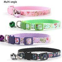 CHUKCHI 4 piezas de collares de gato de seguridad de liberación rápida con cascabel ajustable collar de gato con pequeño patrón floral colorido suave fuerte tira de nailon para gato, gatito - BESTMASCOTA.COM