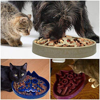 Tazón de alimentación lenta para gato | Tazón de alimentación lenta para mascotas | Lenta alimentación, ecológico de bambú duradero sin fibra tóxica, diseñado por veterinarios, diseño profesional (azul, púrpura, marfil) - BESTMASCOTA.COM