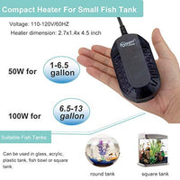 Hygger 50W 100W sumergible pantalla digital mini calentador de acuario para tanque de peces pequeño, termostato de calentamiento compacto y rápido, con controlador externo y termómetro integrado, para Betta Turtle - BESTMASCOTA.COM