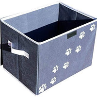 Feline Ruff - Caja de almacenamiento para juguetes de perro, tamaño grande Cesta de almacenamiento de juguetes para mascotas de 16.0 x 12.0 in con tapa. Cubo de lona plegable perfecto para juguetes y accesorios de gato. - BESTMASCOTA.COM