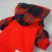 Fitwarm - Ropa para mascotas con capucha y capucha, color rojo - BESTMASCOTA.COM