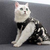 Coppthinktu - Traje de recuperación de gatos para heridas abdominales o enfermedades de la piel, transpirable E-Collar Alternativa para gatos y perros, después de cirugía desgaste anti lamer heridas - BESTMASCOTA.COM