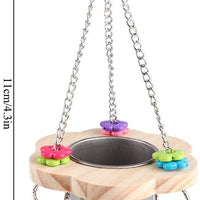 HEEPDD comedero para pájaros para jaula, ahorra espacio para colgar, taza de alimentación de acero inoxidable con campana y juguete para masticar para loros de tamaño pequeño y mediano - BESTMASCOTA.COM
