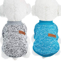 Satinior - 2 piezas de ropa para mascotas de invierno para cachorro clásico cálido abrigo de invierno para cachorro de punto ropa - BESTMASCOTA.COM