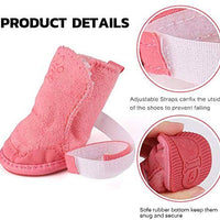 YILEGOU - Botas de nieve para perro, zapatos para cachorro, zapatos para pavimento caliente, con correas ajustables, suela antideslizante, protectores de patas para Teddy Chihuahua Poodle Cat rosa, paquete de 4 - BESTMASCOTA.COM