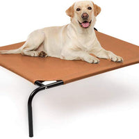 Elevated Dog Bed, Cooling Raised for Small Dogs & Cats, Waterproof Portable Pet Cot Bed for Camping Beach Outdoor Indoor Use Brown - BESTMASCOTA.COM