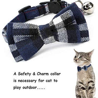 Malier 4 Pack Cat Collar Breakaway with Classic Plaid Bow Tie with Bell Perfact for Cats Kitty Kitten, Adjustable from 6.3~10.2 inch - BESTMASCOTA.COM