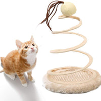 Juguete interactivo para gatos de Andiker, juguete de felpa con placa de resorte en espiral y bola divertida o ratón interactivo de acero inoxidable con resorte giratorio para gatos para matar el tiempo y mantener el ajuste - BESTMASCOTA.COM