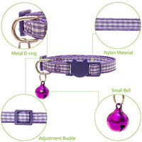 EXPAWLORER 6 Pcs Wave Point Adjustable Cat Collars Colorful Nylon Breakaway Safety Pet Collar with Bells - BESTMASCOTA.COM