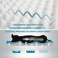 Cama ortopédica para perros de Petsure M/L/XL (30/36/44 pulgadas) para mascotas pequeñas, medianas, grandes de hasta 50/75/100 libras - Cama de espuma para perros con parte superior de forro polar de felpa - Funda lavable - Gris/Azul vaquero - BESTMASCOTA.COM