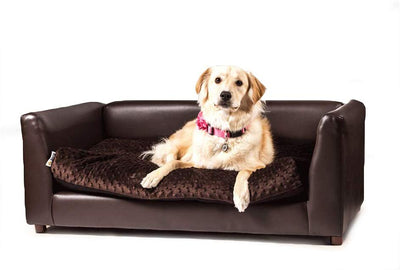 Sofá cama para mascotas marca Keet, mullido, color chocolate, pequeño - BESTMASCOTA.COM