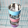 RUBYHOME Comedero para perros, cuenco de agua para mascotas, cuenco de plástico 2 en 1 y cuenco de acero inoxidable, cuenco extraíble para colgar gatos, conejos, pájaros, comida, cuenco perfecto para cajas y jaulas - BESTMASCOTA.COM