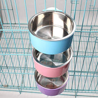 RUBYHOME Comedero para perros, cuenco de agua para mascotas, cuenco de plástico 2 en 1 y cuenco de acero inoxidable, cuenco extraíble para colgar gatos, conejos, pájaros, comida, cuenco perfecto para cajas y jaulas - BESTMASCOTA.COM