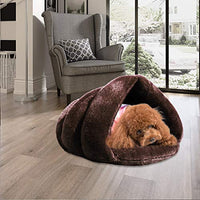 Mojonnie - Cama de gato con forro polar suave para calentar y calentar con forma de triángulo para gatos, invierno, mascotas - BESTMASCOTA.COM