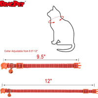 BINGPET - Collares de gato con campana, colores variados, patrones cuadrados, ajustables, paquete de 6 unidades - BESTMASCOTA.COM