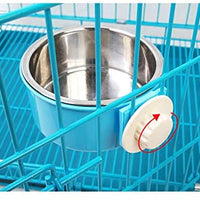 RUBYHOME Comedero para perros, cuenco de agua para mascotas, cuenco de plástico 2 en 1 y cuenco de acero inoxidable, cuenco extraíble para colgar gatos, conejos, pájaros, comida, cuenco perfecto para cajas y jaulas - BESTMASCOTA.COM