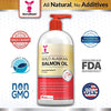 Wild Alaskan Salmon Oil for Dogs, Cats, Ferrets - 16 & 32oz Pure Unscented Liquid Omega 3 Fatty Acid Fish Oil for Dogs - EPA DHA supplement for Pets - Helps Joints, Dry Skin, Coat - Just Pump on Food - BESTMASCOTA.COM