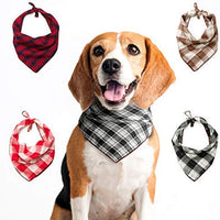 TRAVEL BUS Dog Bandana- 5pcs Washable Dog Bandanas Square Plaid Printing Dog Kerchief Set Scarf Accessories for Small to Large Dogs Cats Pets Reversible - BESTMASCOTA.COM