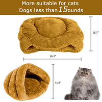 Mojonnie - Cama de gato con forro polar suave para calentar y calentar con forma de triángulo para gatos, invierno, mascotas - BESTMASCOTA.COM