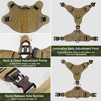 Rabbitgoo Tactical Dog Harness Vest Large with Handle, Military Working Dog Molle Vest with Metal Buckles & Loop Panels, No-Pull Adjustable Training Harness with Leash Clips for Walking Hiking Hunting - BESTMASCOTA.COM