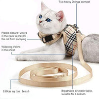 Unihubys - Arnés para gato con correa ajustable, material de malla suave con fuerte anilla en D para mayor tranquilidad, ideal para caminar - BESTMASCOTA.COM