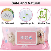 Toallitas desodorizantes hipoalergénicas para mascotas con fragancia, orgánicas naturales y antibacterianas para la limpieza de los ojos de la cara, las orejas, las patas de los dientes, 100 unidades por paquete - BESTMASCOTA.COM