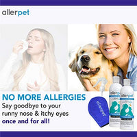 Allerpet - Eliminador de caspa para perros, botella de 12 onzas + aplicador de guante para mascotas para aplicar fácilmente la solución a tu mascota, científicamente probado para un alivio eficaz de alergias para perros, fabricado en Estados Unidos - BESTMASCOTA.COM