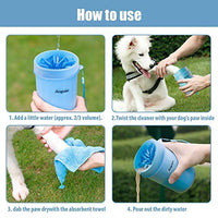 Limpiador de patas de perro Anipaw 2 en 1 de silicona con toalla, cepillo de limpieza para mascotas portátil, limpiador de pies para perros y gatos con patas de perro - BESTMASCOTA.COM