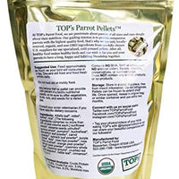 TOP's Parrot Food Pellets Hookbills, Loro pequeño, mediano y grande – Sin OGM, sin soja de maní y maíz, certificado orgánico USDA - BESTMASCOTA.COM