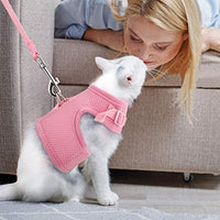 The Creativehome Arnés para cachorro de gato con correa, a prueba de escape, ajustable, transpirable, suave malla de aire, arnés para caminar al aire libre - BESTMASCOTA.COM