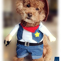 Disfraz de vaquero para perros y gatos Mikayoo, con sombrero, divertido disfraz, ideal para halloween, navidad, fiestas, o eventos - BESTMASCOTA.COM