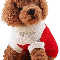 Chborchicen - Sudadera de punto para mascotas con diseño clásico de turtleneck para invierno, cálida, para cachorro, fresa y corazón, para perros - BESTMASCOTA.COM