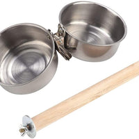 HEEPDD - Perchas para pájaros con comedero, 8.5 in, acero inoxidable, para loros de tamaño pequeño y pájaros medianos - BESTMASCOTA.COM