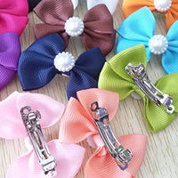PET SHOW Bowknot Dog Hair Bows with French Barrette Clips Pet Puppies Yorkie Teddy Grooming Hair Accessories Pack of 10 - BESTMASCOTA.COM